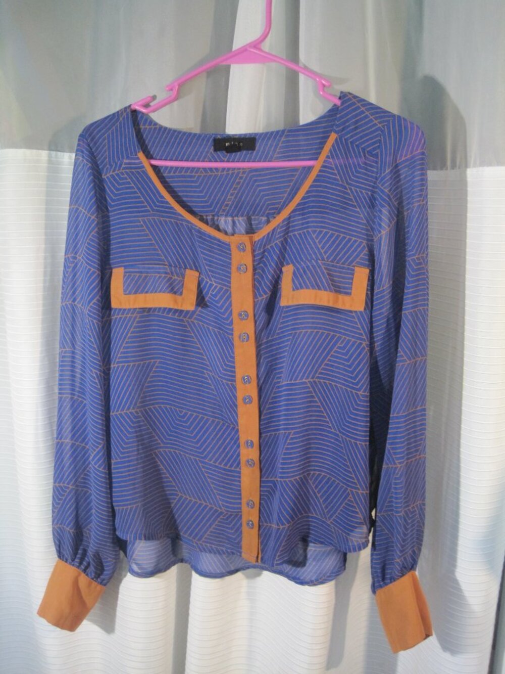 Top by mine, Medium, Royal blue and beige